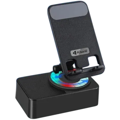 Kisonli Bluetooth M-1 Speaker Bluetooth M-1 Phone Holder 360° Foldable Mobile RGB lights - Rokomari product